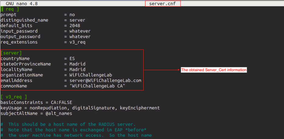 server.cnf configuration file